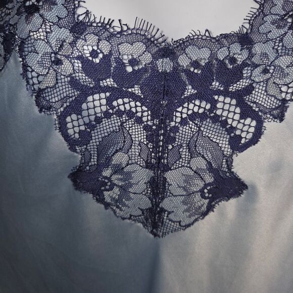 Soma Satin & Lace Celestial Blue Chemise Nightgown Size XL - Picture 5 of 8